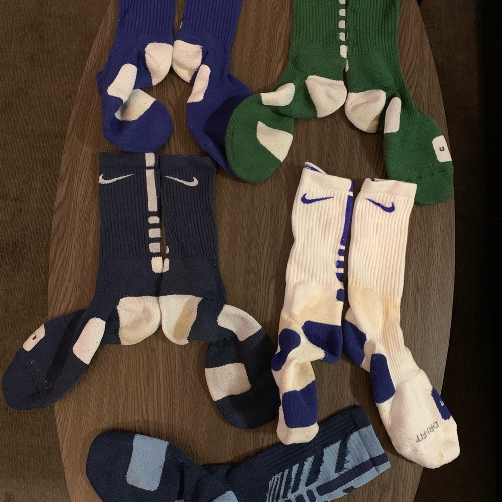 Nike Navy, Royal Blue, Green, White/Royal Blue & Carolina Blue Basketball Socks